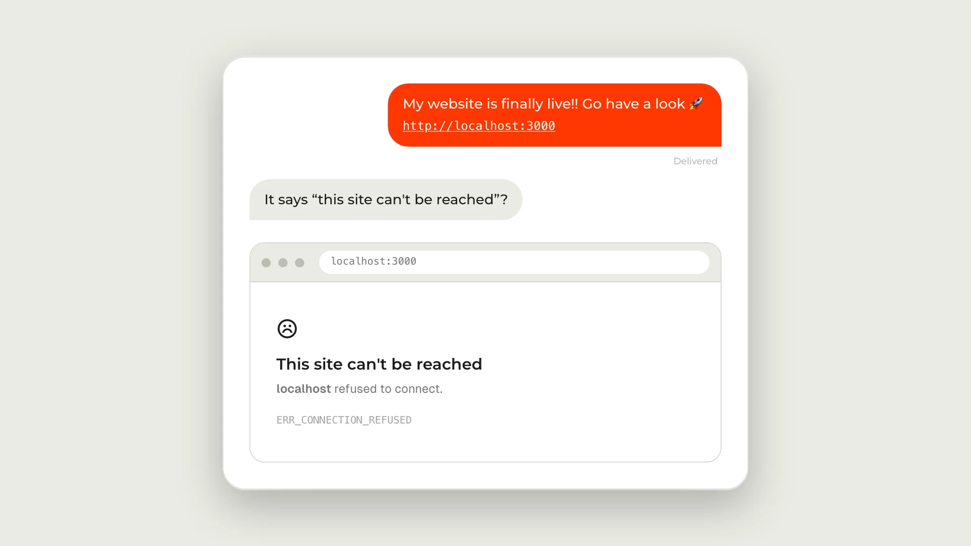 localhost:3000 isn't a website: how to put your AI-built site online properly