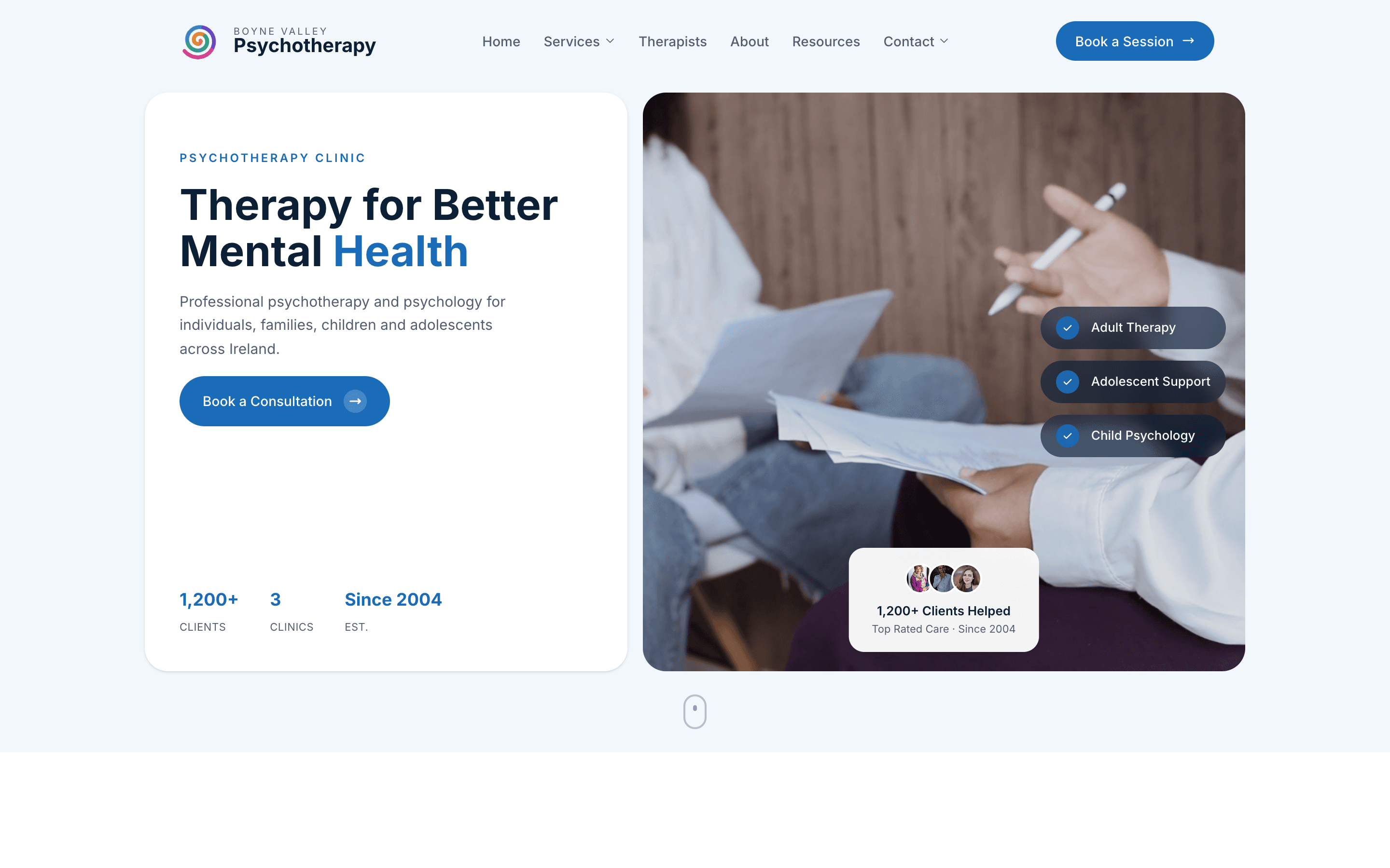 Boyne Valley Psychotherapy website