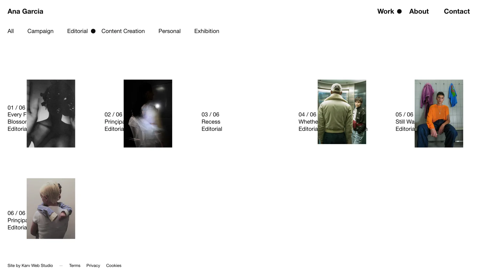 The category filter in action. One click and an editor is looking at editorial work only.