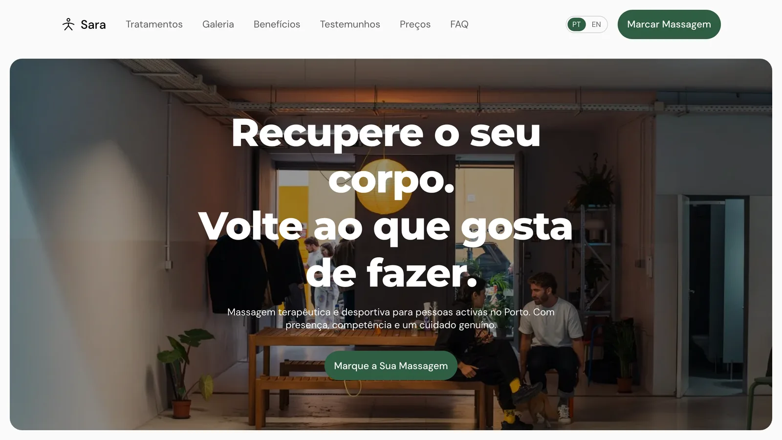 The Portuguese hero: recover your body, get back to what you love doing. Written for active people, not spa-goers.